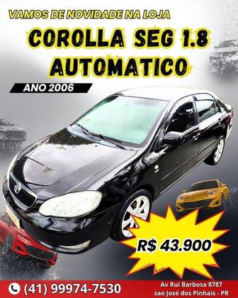 TOYOTA COROLLA 1.8 SE-G 16V GASOLINA 4P AUTOMÁTICO TOYOTA COROLLA 1.8 SE-G 16V GASOLINA 4P AUTOMÁTICO